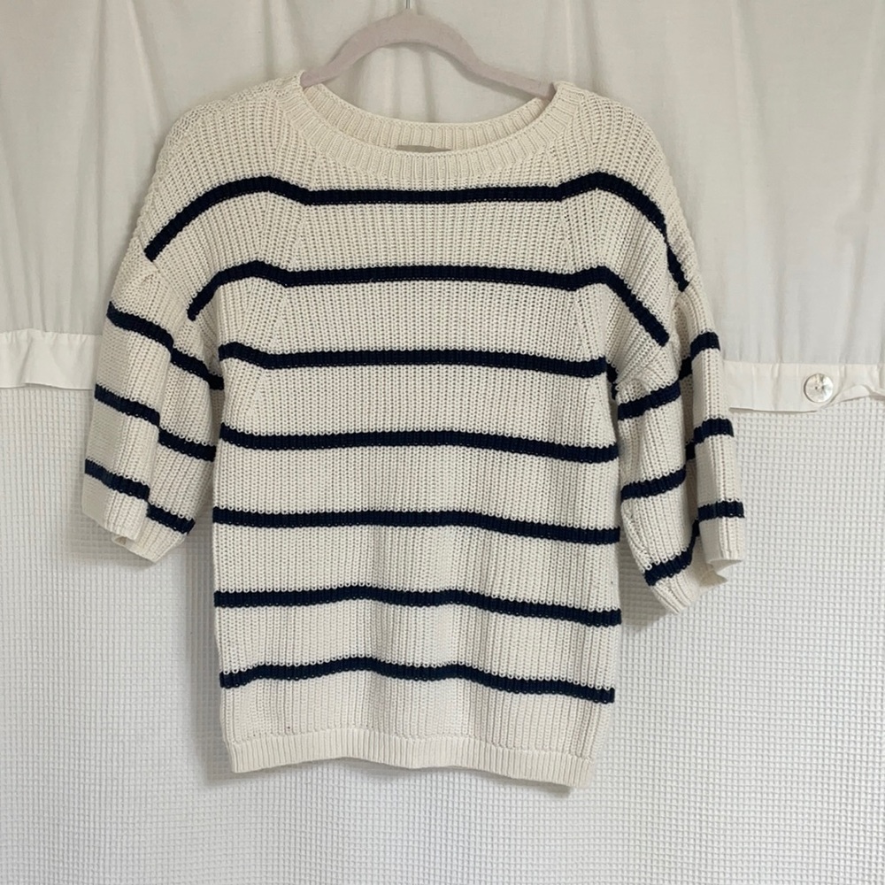 LOFT white striped sweater